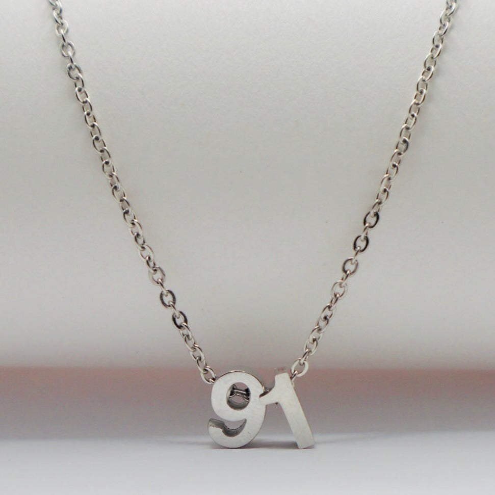 Silver Number Chain Psalm 91 Necklace 