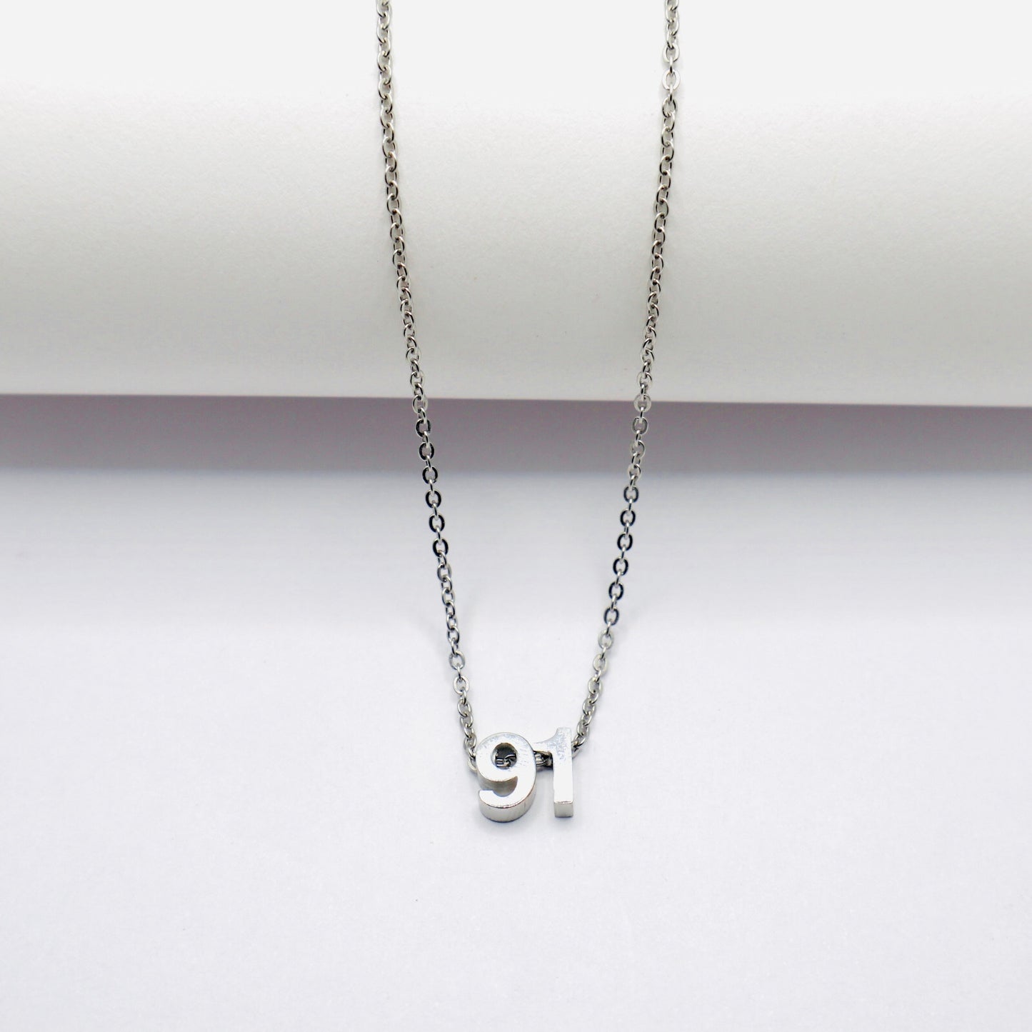 Silver Number Chain Psalm 91 Necklace 